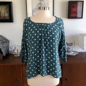 Anthropologie Maeve polka dot boho top medium